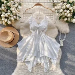 Robe mi-longue soie blanche