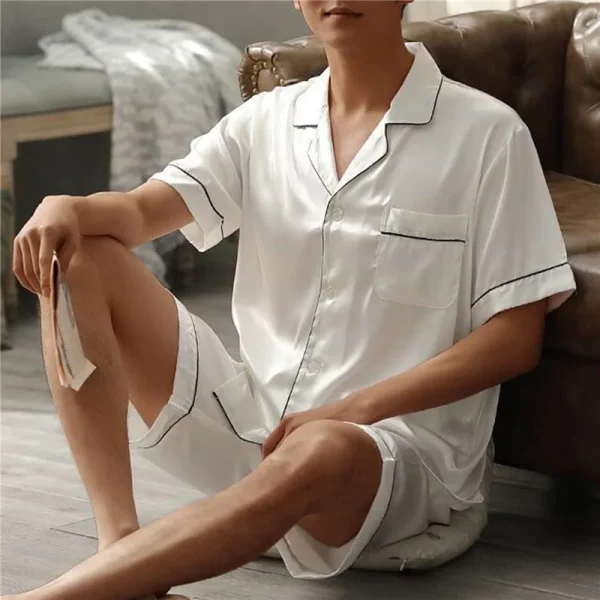 pyjama blanc en soie